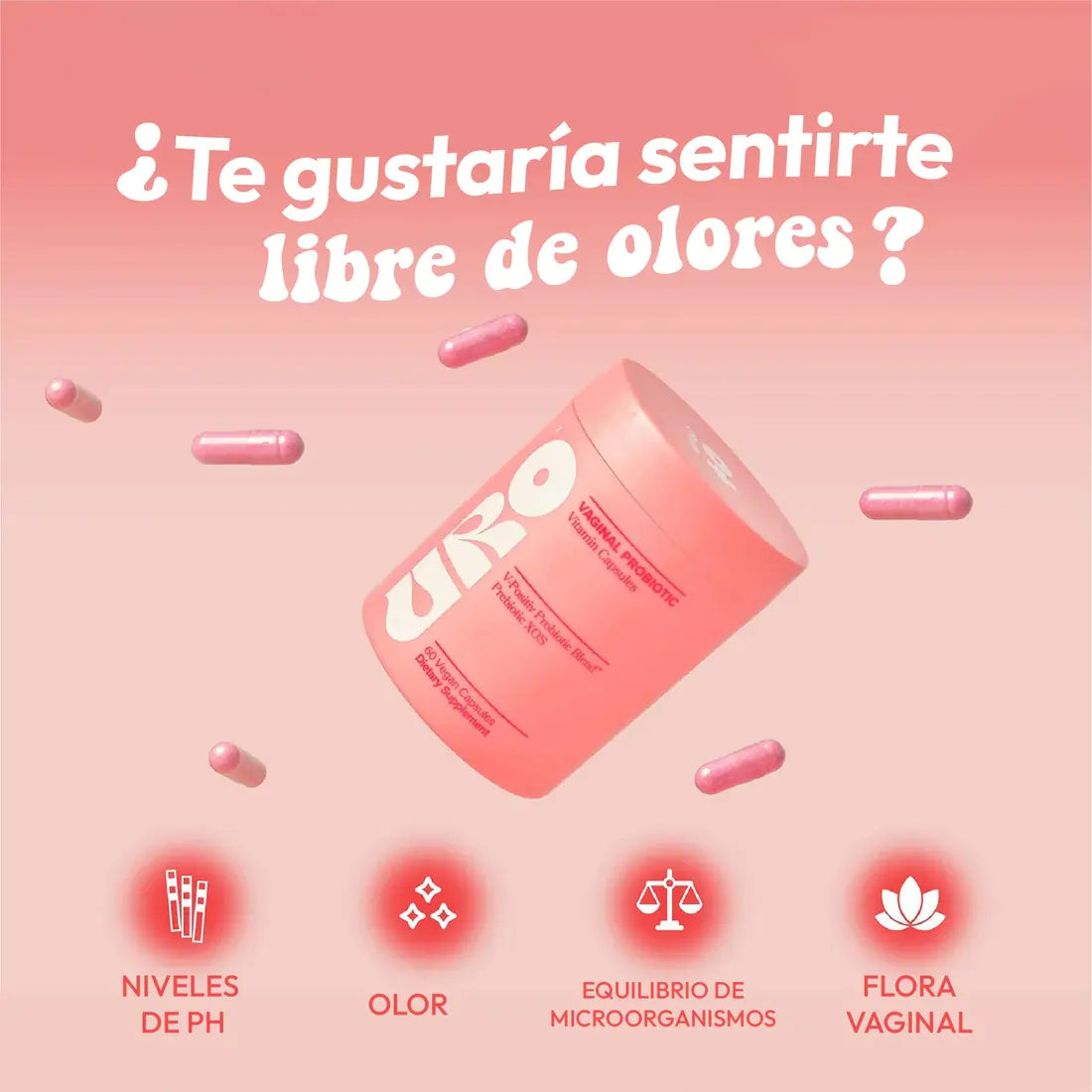 URO Vaginal Probiotics x 60 Cápsulas – Llévate 2 por el precio de 1 💞