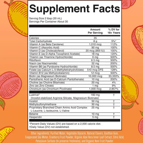 MaryRuth’s® Multivitamínico Líquido con Lustriva® – Crecimiento Capilar y Salud de la Piel ✨🥭🍑