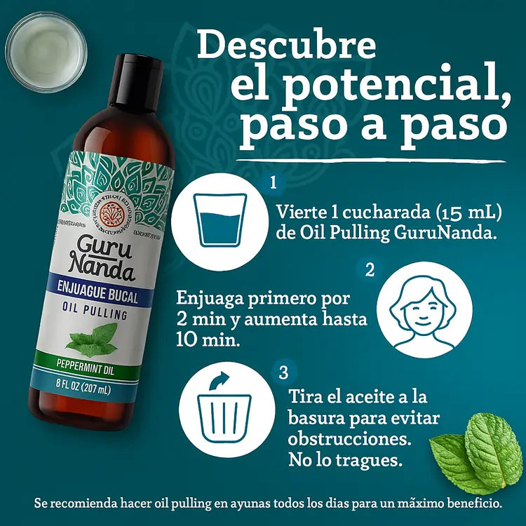 GuruNanda® Detox Bucal Natural + Raspador GRATIS | Recupera Tu Sonrisa