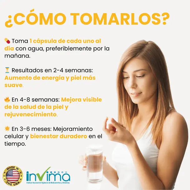 Reto Rejuvenecedor NAD+ Resveratrol® x 100 Cápsulas C/U, Hecho en 🇺🇸