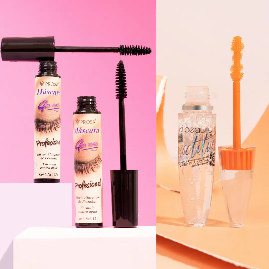 Kit Pestañas XL: Máscara Prosa Tapa Gris con Microfibras + Serum Exactitud Crecimiento