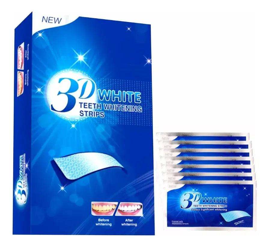 2x1 Tiras Blanqueadoras 3D Pro® – Luce Dientes Más Blancos en 30 Minutos