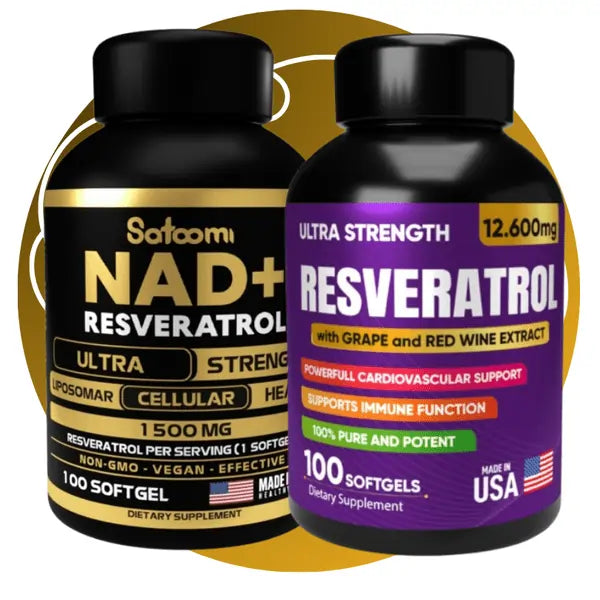 Reto Rejuvenecedor NAD+ Resveratrol® x 100 Cápsulas C/U, Hecho en 🇺🇸