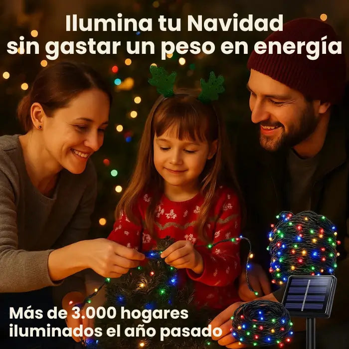 Doble Pack Luces Solares Navideñas | Ilumina tu Navidad sin Gastar Energía