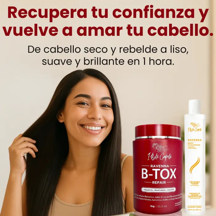 Tratamiento Ravenna B-tox | De Seco y Quebrado a Liso y Brillante en 60 Minutos