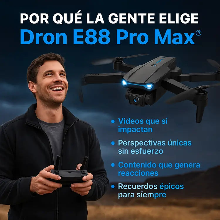Dron E88 Pro Max® | Doble Cámara 4K + Maleta GRATIS