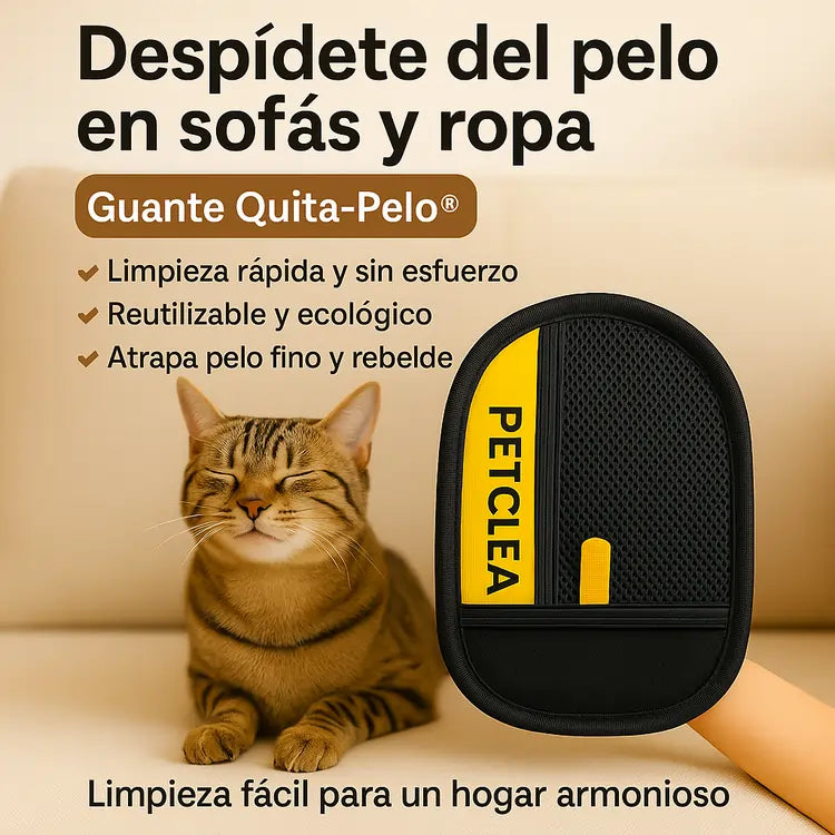 Guante Quita-Pelo PetClean® | Dile Adiós al Pelo en Sofás y Ropa