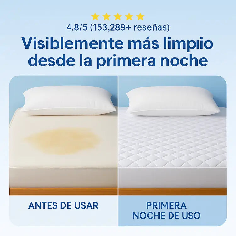 Protector de Colchón Premium | Antifluidos y Antimanchas + Fundas Almohada GRATIS
