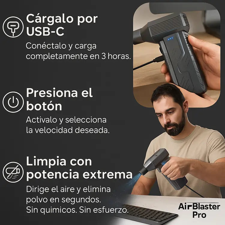 Mini Soplador AirBlaster Pro® | Limpieza Potente en Segundos