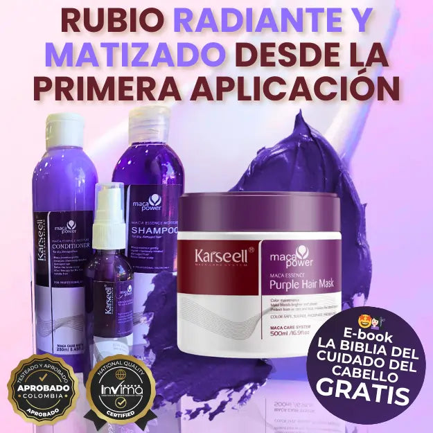 Kit Karseell® Purple Repair – Hidratación y Matización en un Solo Paso