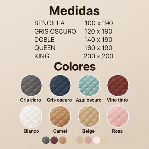 Protector de Colchón Premium | Antifluidos y Antimanchas + Fundas Almohada GRATIS