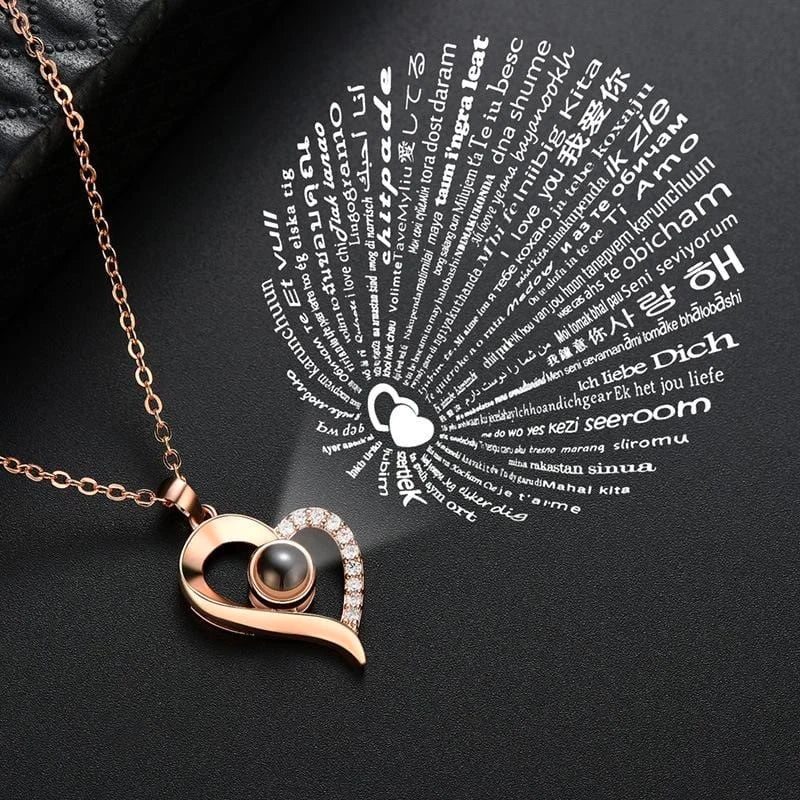 Dúo Corazón® Anillo y Collar TE AMO 100 Idiomas + ENVÍO GRATIS - GeekHub Shop