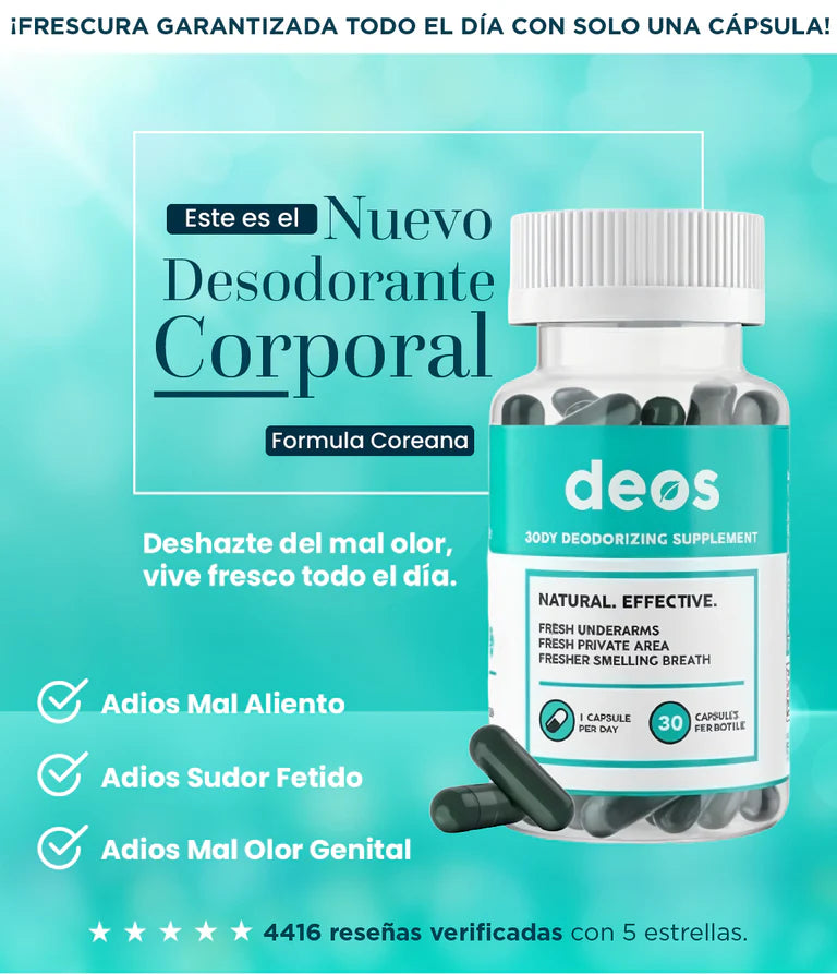 DEOS® | Suplemento Desodorante Interno x 60 Cápsulas
