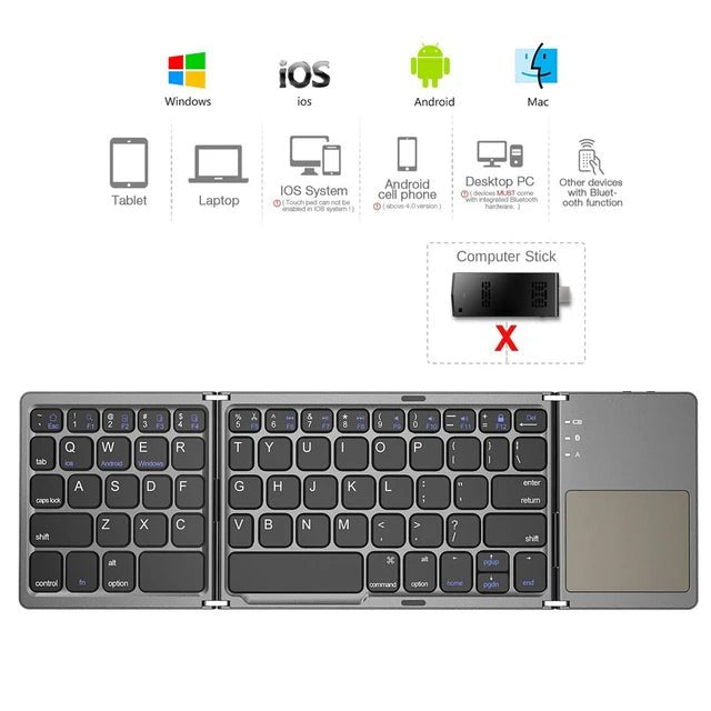 Miniteclado Inalámbrico Plegable TechFlex® + ENVÍO GRATIS - GeekHub Shop