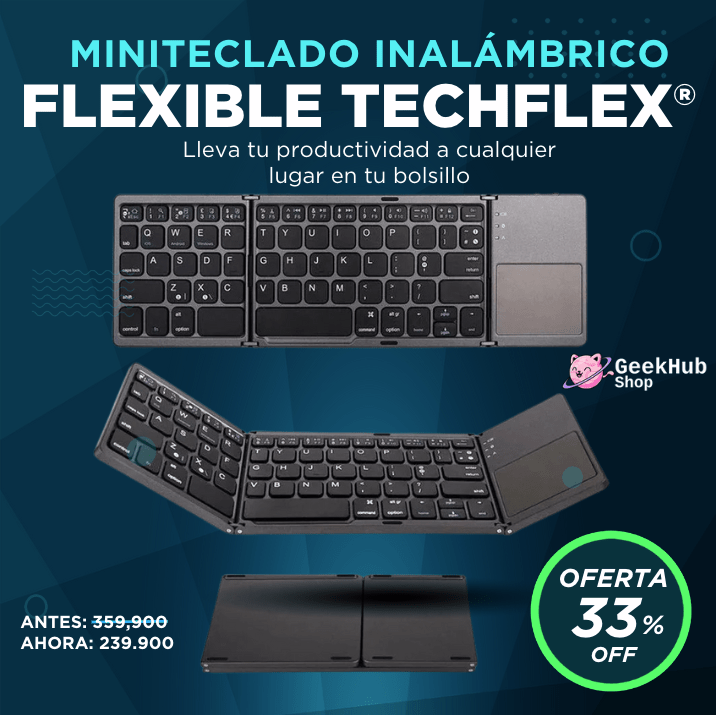 Miniteclado Inalámbrico Plegable TechFlex® + ENVÍO GRATIS - GeekHub Shop