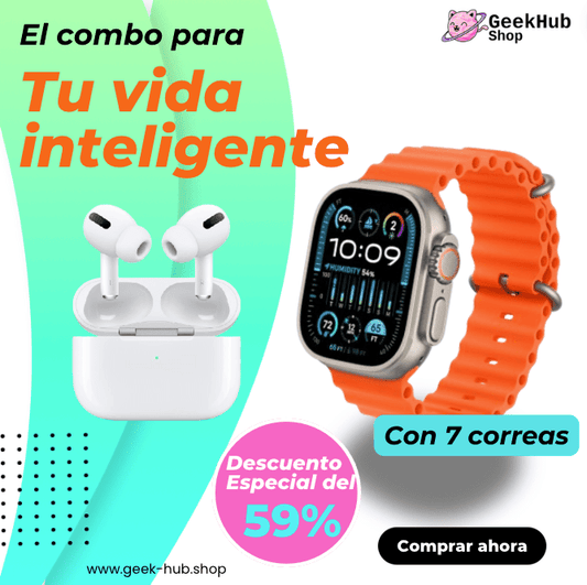 [8 REGALOS INCLUÍDOS] - Combo Smartwatch GearMax® + 7 Correas + Audífonos TWS® con ENVÍO GRATIS - GeekHub Shop