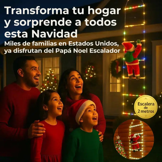 Papá Noel Escalador LED - Transforma tu Hogar con Magia Navideña