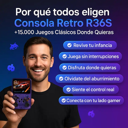 Consola Retro R36S | +15.000 Juegos Clásicos Donde Quieras