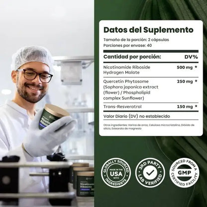 🔥 2x1 NAD+ Avanzado - Laboratorio Reus Research® | Importado 🇺🇸 ¡Duplica tu energía y bienestar!