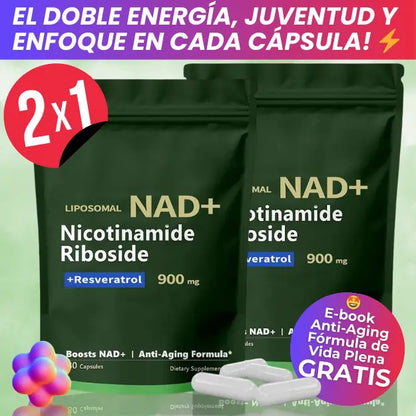🔥 2x1 NAD+ Avanzado - Laboratorio Reus Research® | Importado 🇺🇸 ¡Duplica tu energía y bienestar!