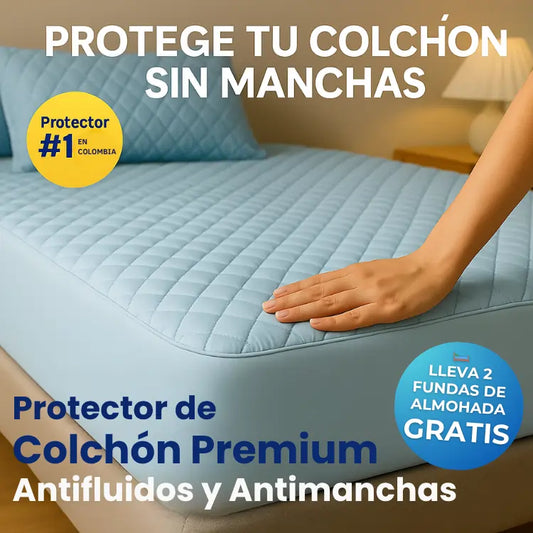 Protector de Colchón Premium | Antifluidos y Antimanchas + Fundas Almohada GRATIS