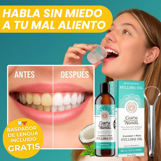 GuruNanda® Detox Bucal Natural + Raspador GRATIS | Recupera Tu Sonrisa