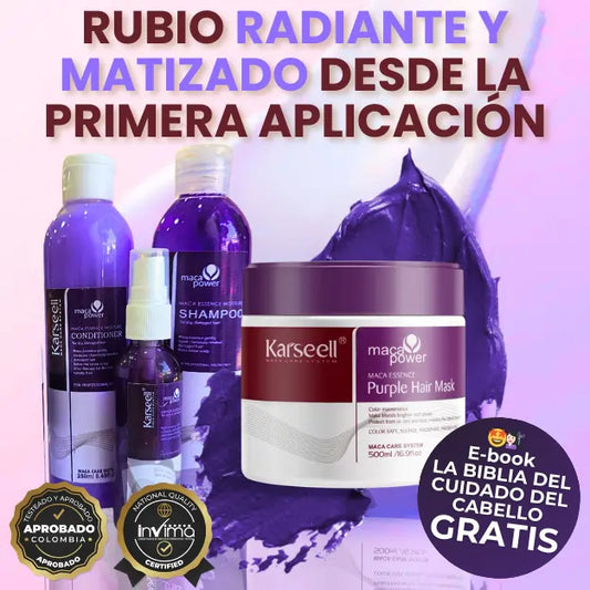 Kit Karseell® Purple Repair – Hidratación y Matización en un Solo Paso