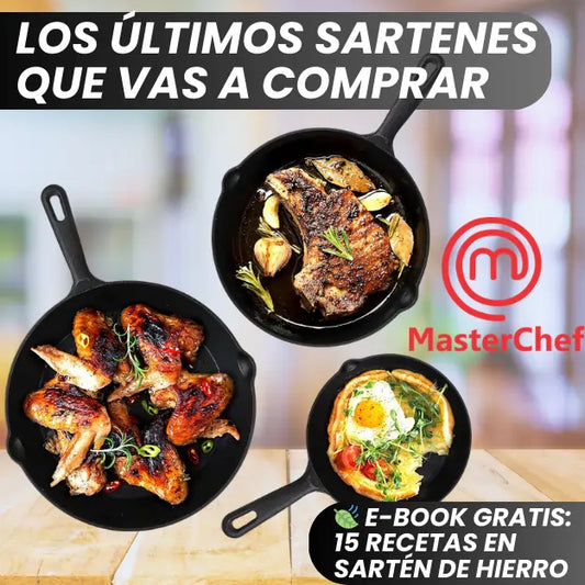 Combo MasterChef™ – 3 Sartenes de Hierro Fundido