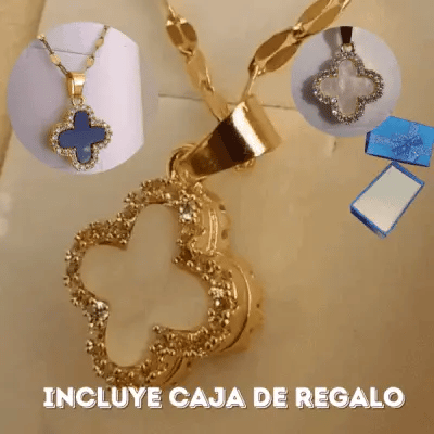 Collar Trebol Van Cleef B/N + Caja Regalo - GeekHub Shop