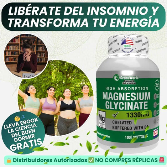 GreenWorld® Glicinato de Magnesio | Premium Importado 🇺🇸 x 100 Softgels - GeekHub Shop